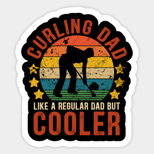 Curling Dad Funny Vintage Curling Father's Day Gift Sticker by Kimko